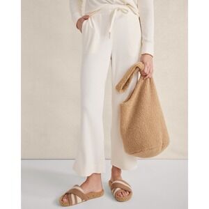 Haven Well Within Curly Sherpa Bucket Tote Tan NWT